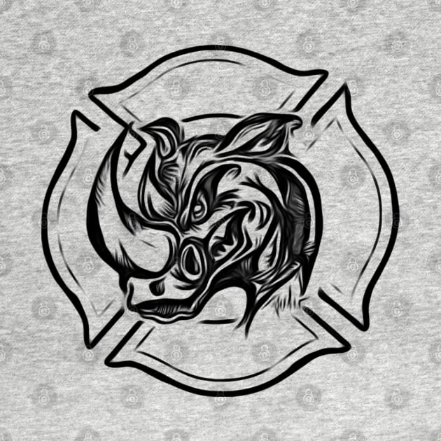 Rhino Firefighter by Bosko Art Designs